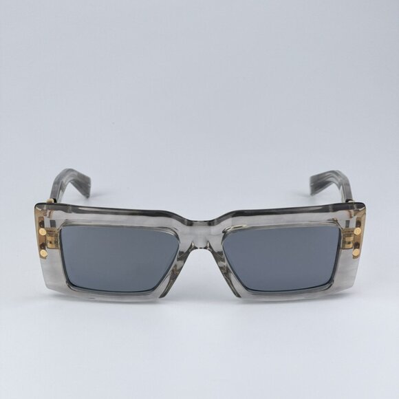 Balmain IMPERIAL BPS-145C-53 Women BRAND NEW Sunglasses Grey Crystal Rectangle - Picture 5 of 12